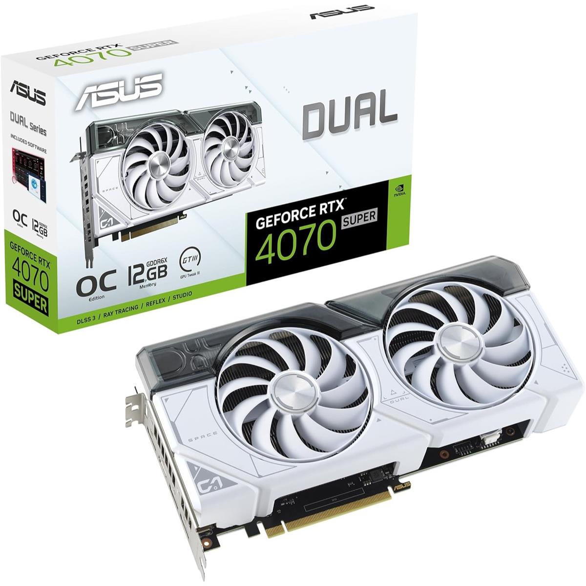 Asus Graphics Card Dual GeForce RTX 4070 Super 12GB White OC Asus Graphics Card Dual GeForce RTX 4070 Super 12GB White OC